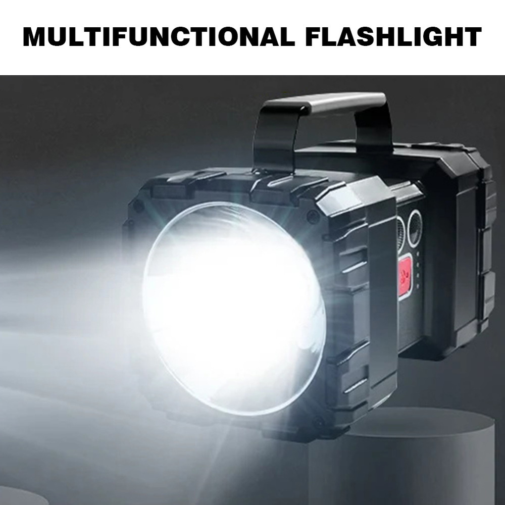 1pc led portable handheld flashlight waterproof usb rechargeable searchlight handheld work light for outdoor camping fishing climbing emergency exploring night working lighting details 3