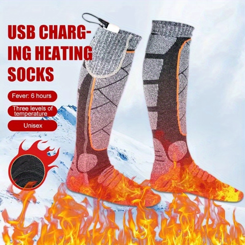 Calcetines térmicos eléctricos lavables, calcetines térmicos de  calentamiento de invierno de pies fríos calentadores de calcetines de  algodón con