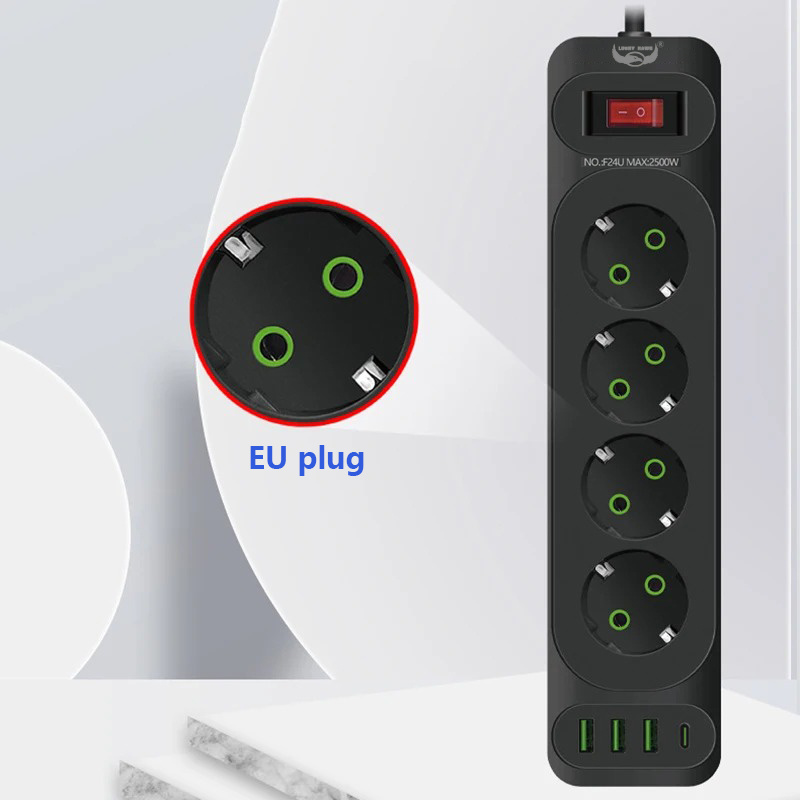 1pc Prise De Courant Avec 4 Prises Et 3 Ports USB Cordon - Temu France