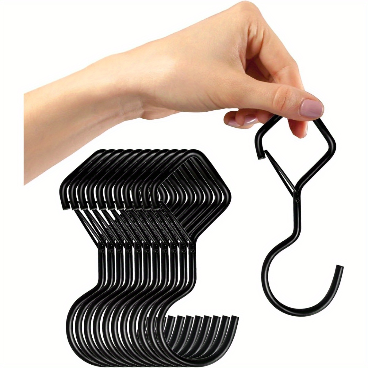 20pcs Q Hanger Hooks With Safety Buckle Windproof Screw - Temu