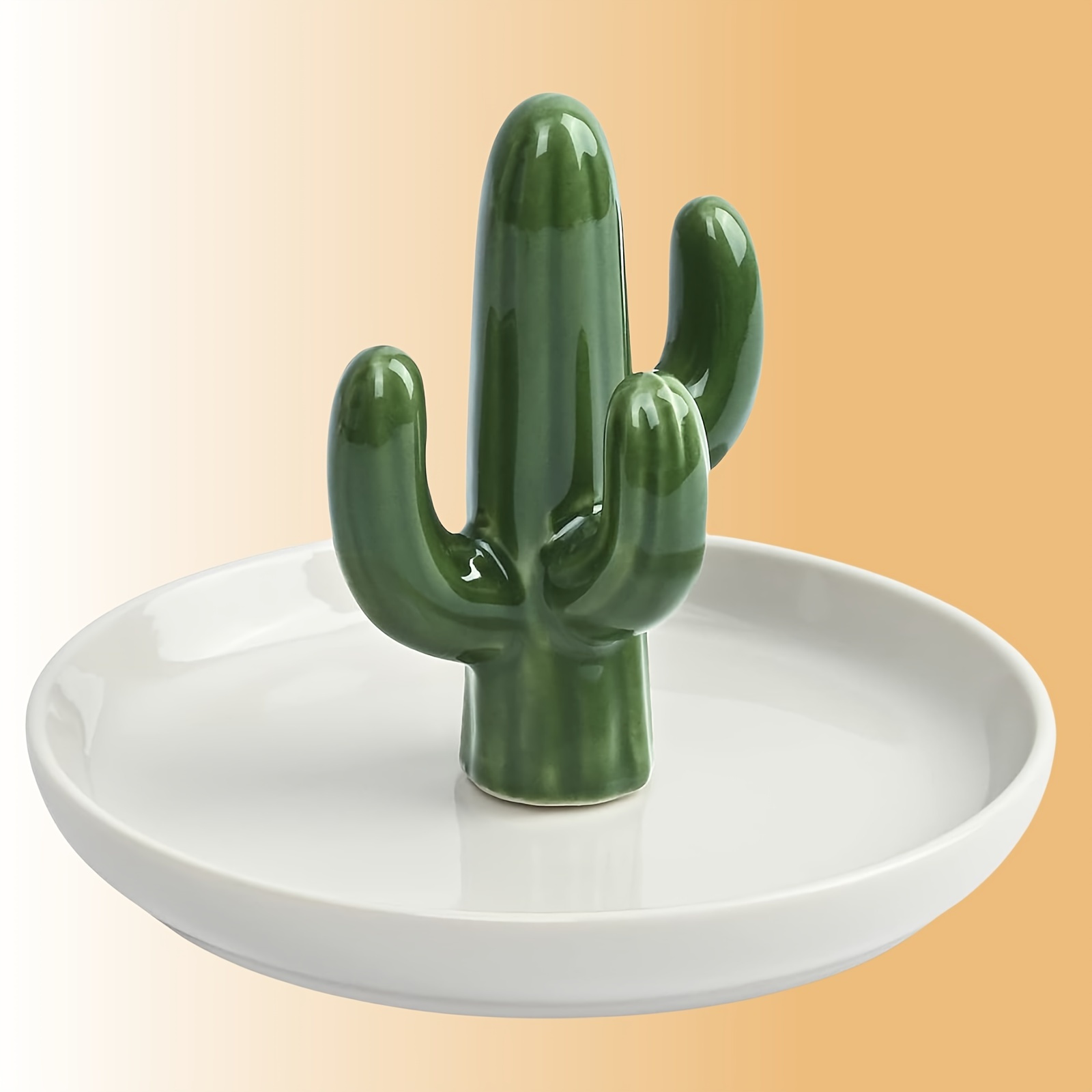 1pc Cactus Ring Holder Dish For Jewelry, Ceramic Ring Holders, Trinket  Tray, Home Decor, Christmas Gift, New Year Gift, Gift For Woman, Gift For  Man