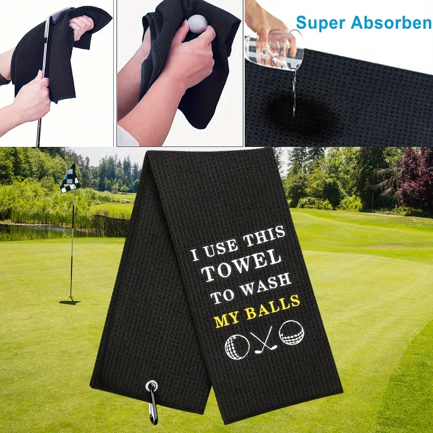 Funny Golf Towel with Clip for Women