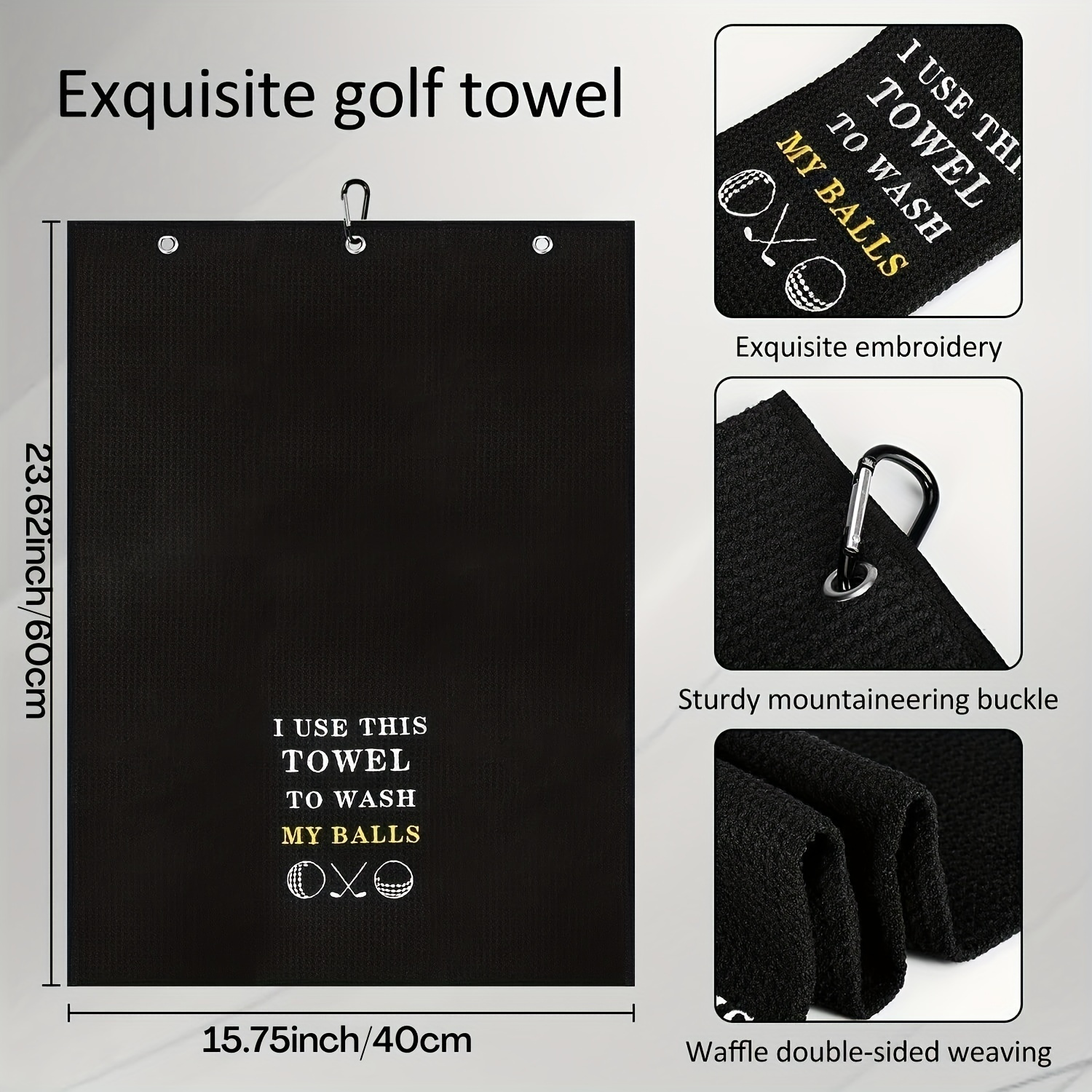 Funny Golf Towel with Clip for Women