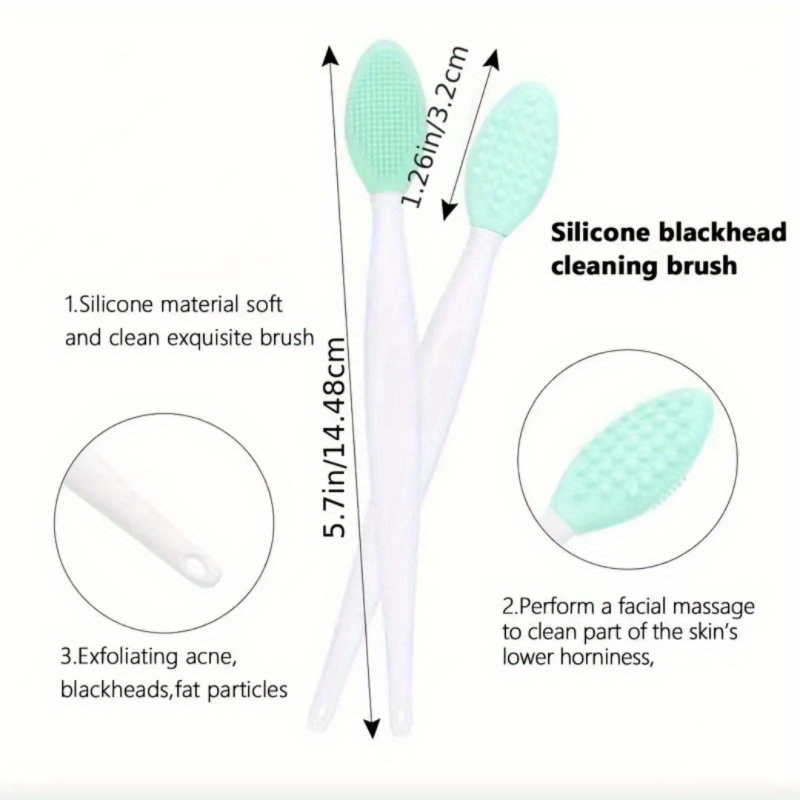 4pcs cepillo de limpieza facial de silicona cepillo facial herramienta de  limpieza facial