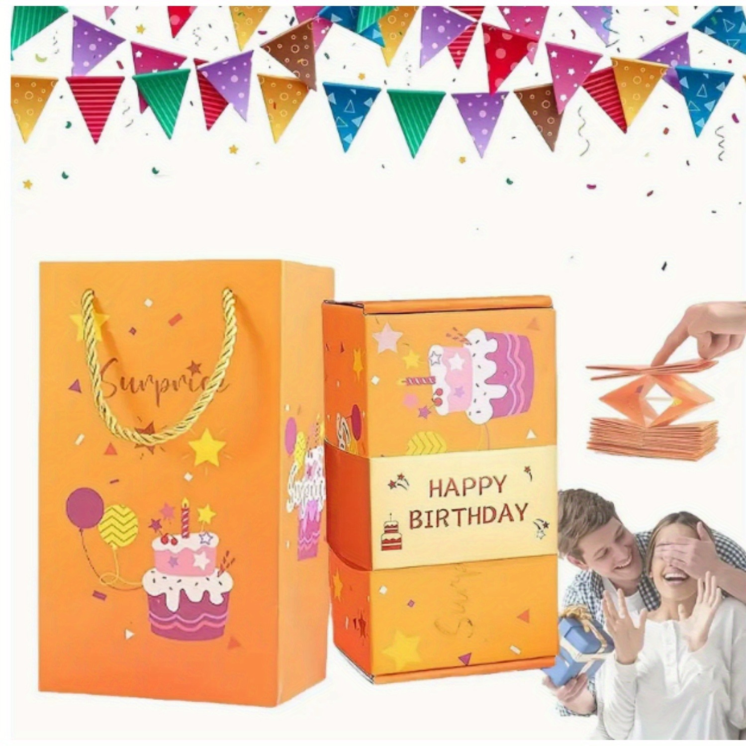 Surprise Gift Box Explosion for Money, DIY Unique Folding Bouncing Box with  Stickers, Cash Explosion Luxury Gift Box for Birthday Anniversary Valentine  Proposal (8 Bounces) : Health & Household 