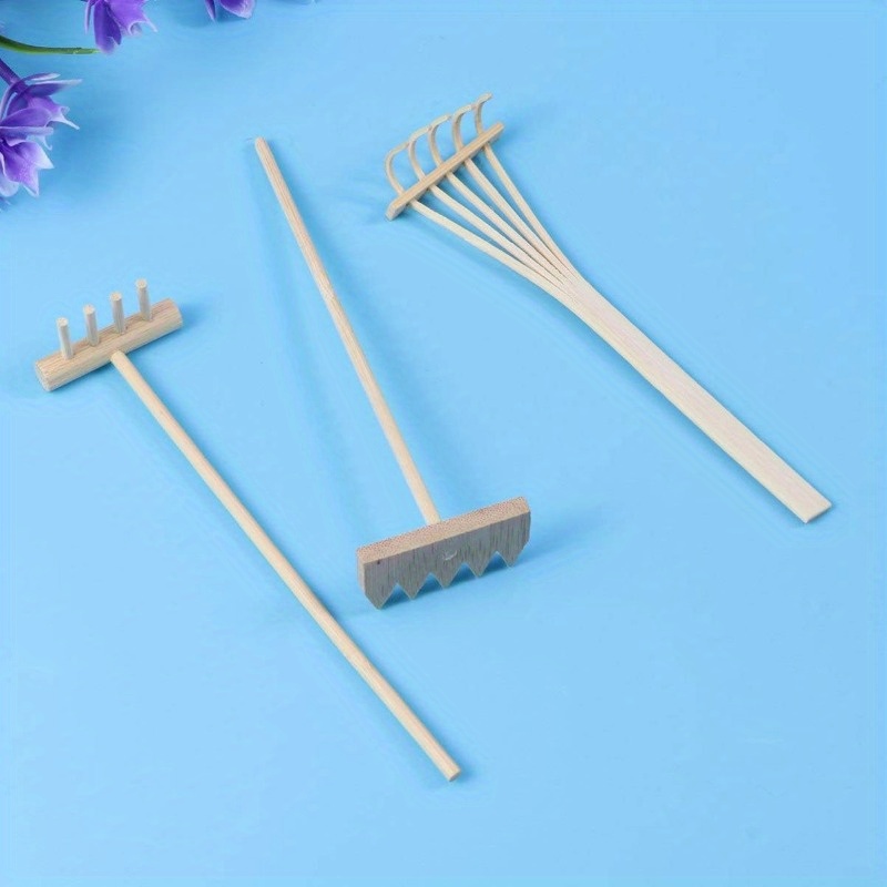 Mini Zen Garden Rake Bamboo Tool Set Rake Sand Stone Push - Temu