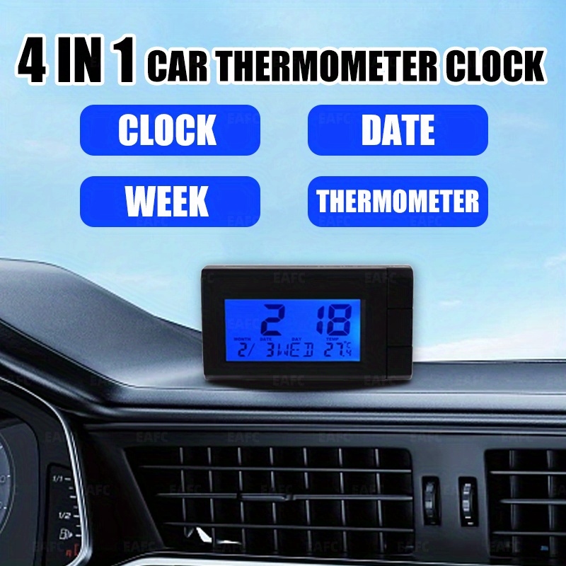 Car Air Outlet Clip-on Clock Thermometer Car Clock Luminous Electronic  Watch Air Outlet Thermometer Clock Time Display Car Supplies