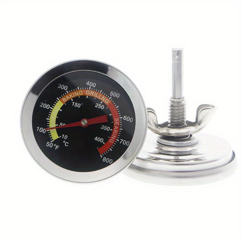 

1x Barbecue Thermometer New Stainless Steel Bbq Grill Thermometer Temperature Gauge 10-400degrees Celsius