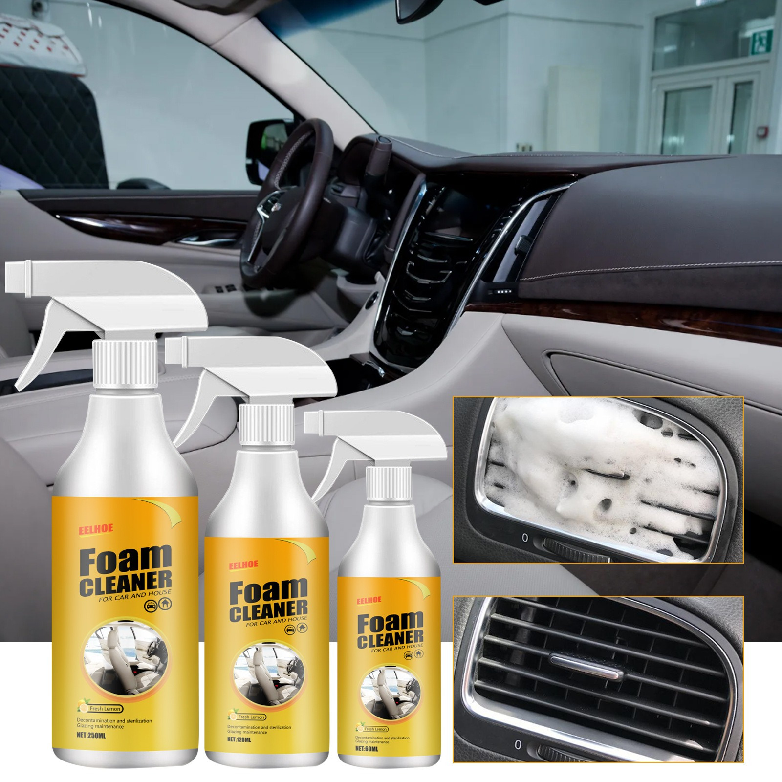 Foam Cleaner For Car Car Magic Foam Cleaner Strong Decontamination Cleaners  Spray For Car Steering Wheel Leather Seat - AliExpress