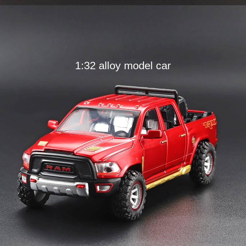 

1pc Alloy Pickup Truck Model With Spare Tire Sound And Light Pull Back Toy