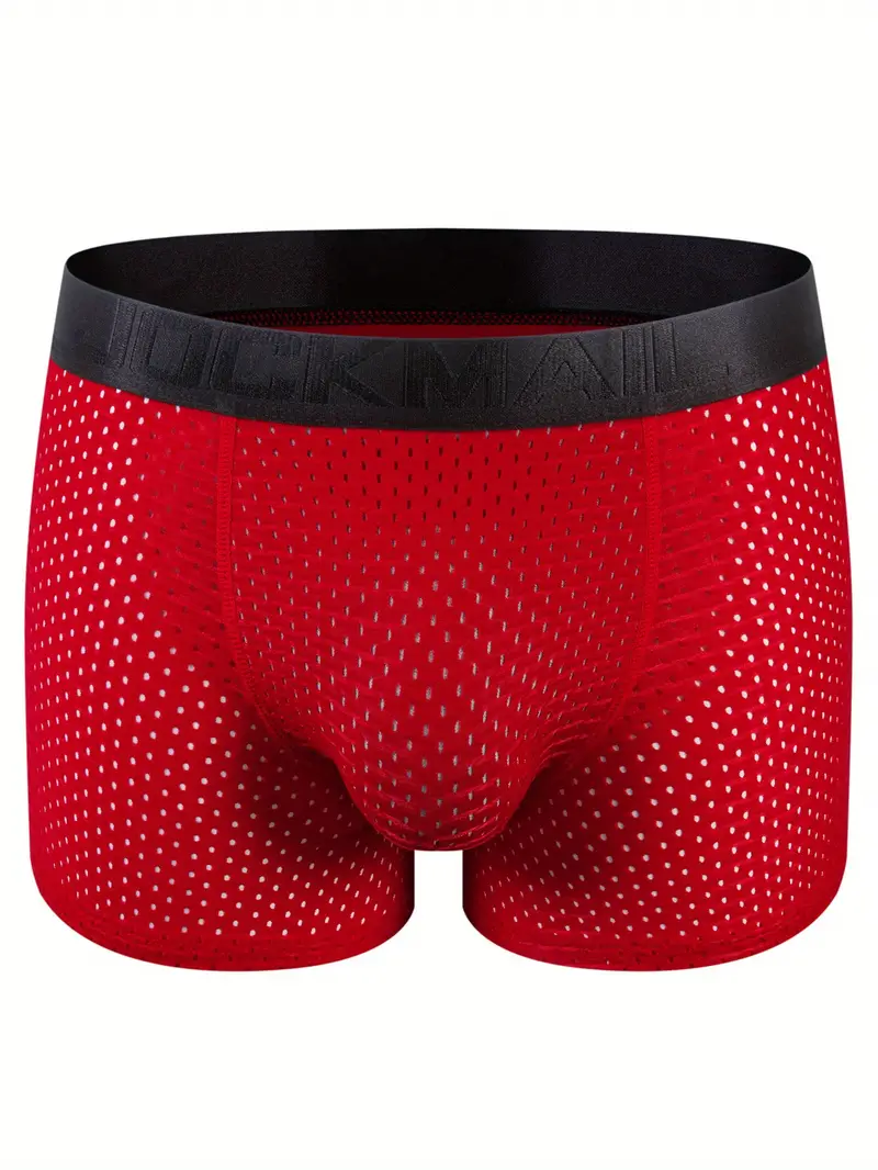 Men's Underwear Mesh Breathable Comfy Stretchy Boxer Briefs - Temu