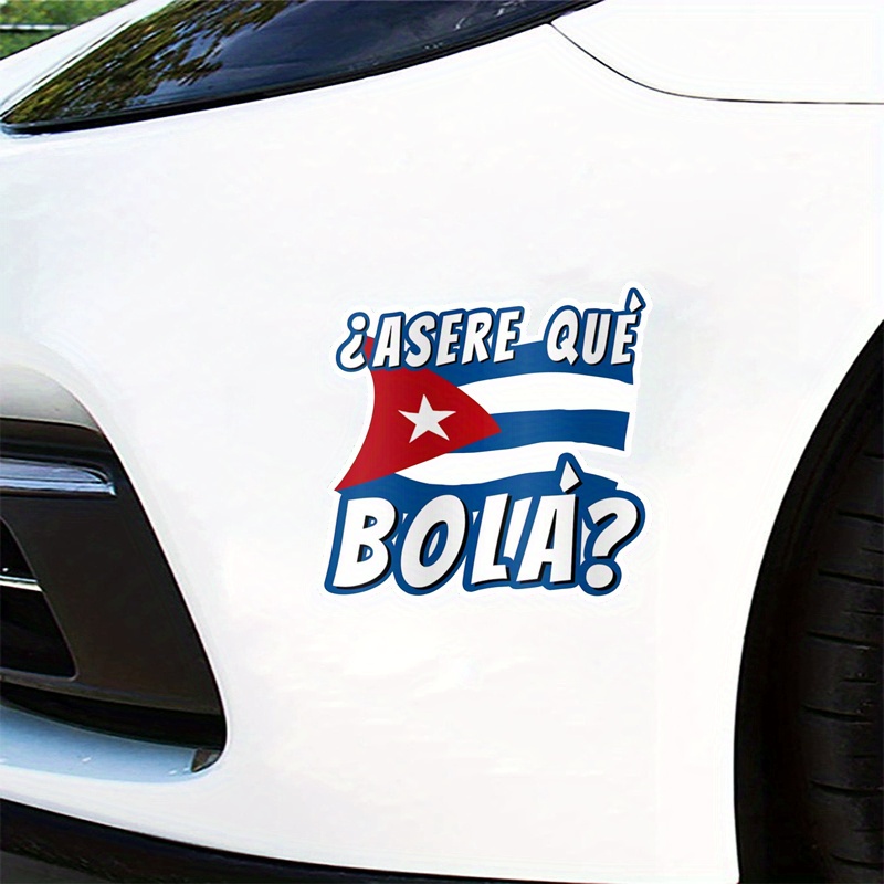 

Humorous Havana Isla Del Banner Decal - 'asere Que Bola' Decal For Laptops, Cars, Helmets & Water Bottles - Matte Finish, Easy Apply