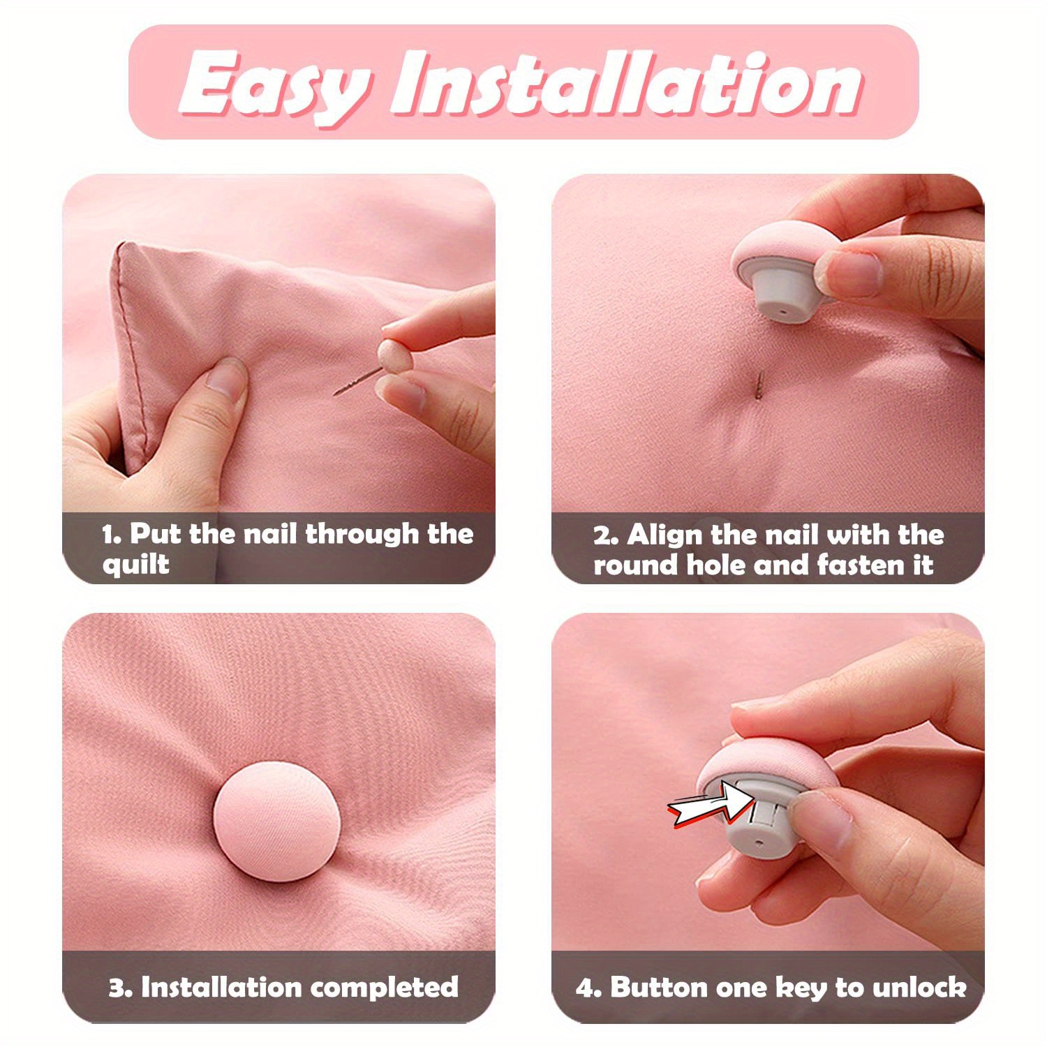 12pcs mushroom quilt fixer nail quilt corner anti run   nail quilt cover fixed   nail cotton quilt non slip invisible quilt holder details 3