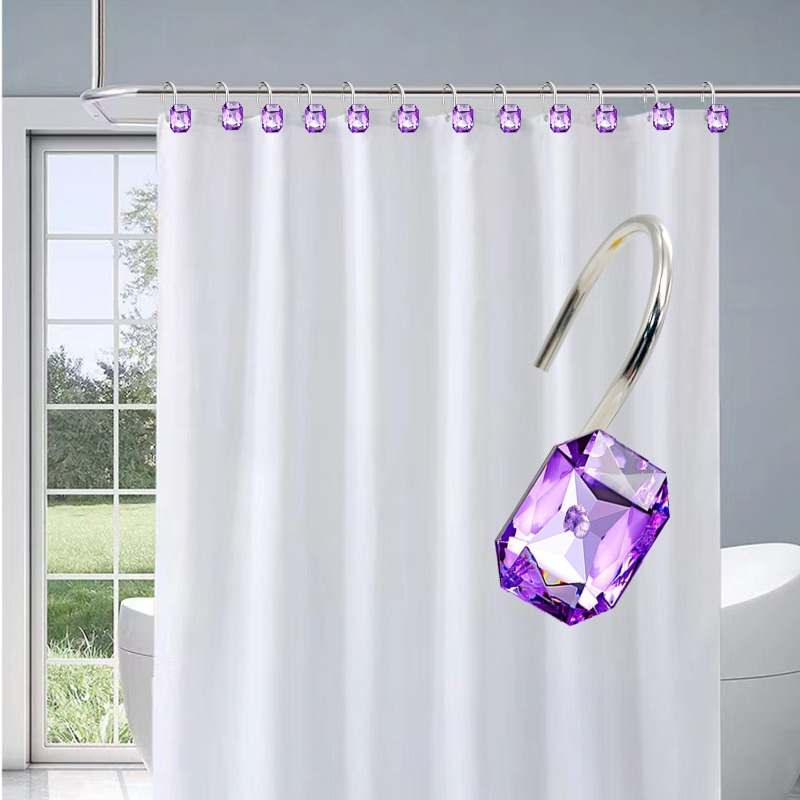 12 Pezzi Ganci Tenda Doccia Decorati Strass Ganci Tenda - Temu Italy