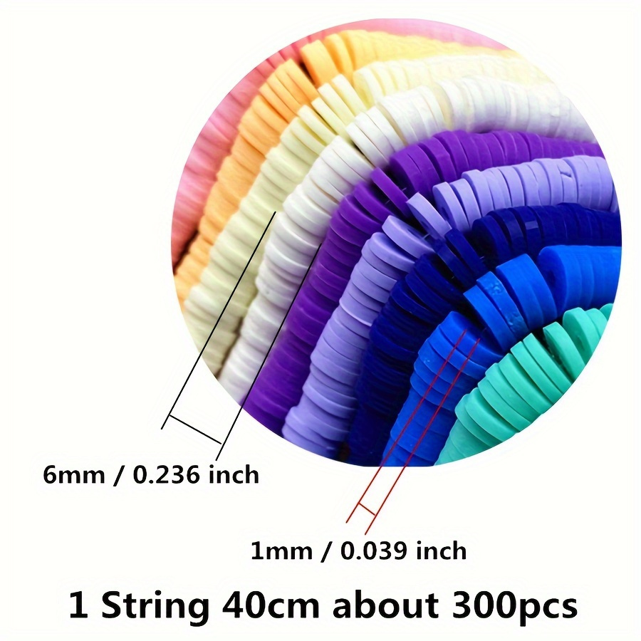 Flat Round Polymer Clay Colorful Beads for Handmade Jewelry Making
