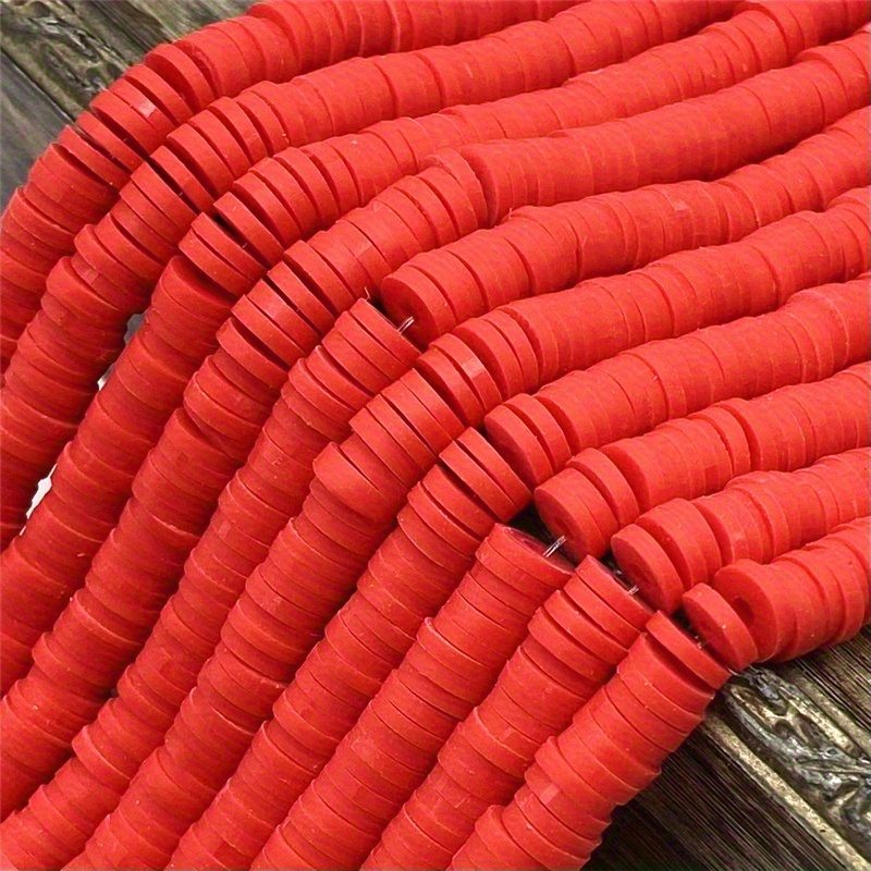 Flat Round Polymer Clay Colorful Beads for Handmade Jewelry Making