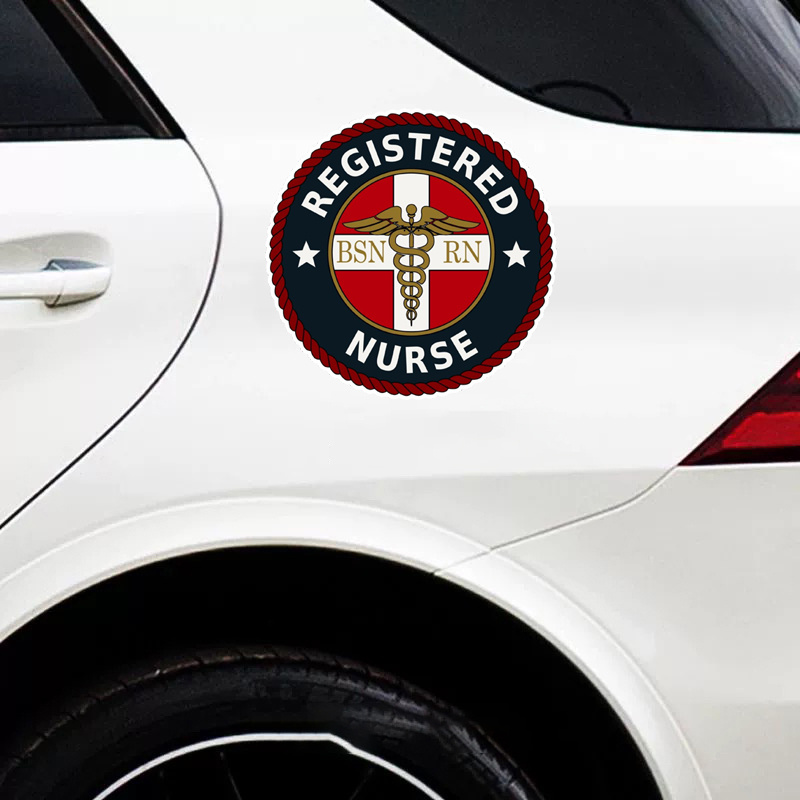Medical Symbol Caduceus Vinyl Car Sticker Decor , Registered Nurse