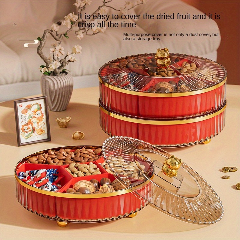Ins Fruit Snacks Nuts Holder Tray With Lid Biscuit Candy Storage Box Party  Food Dessert Organizer Container Food Display Bowl