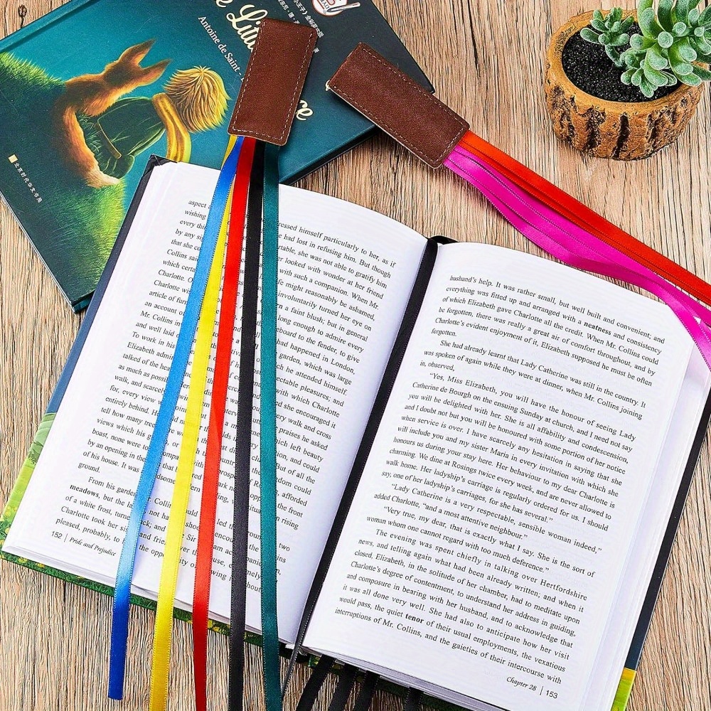 Bible Ribbon Bookmark Ribbon Markers Artificial Leather Bookmark with  Colorful