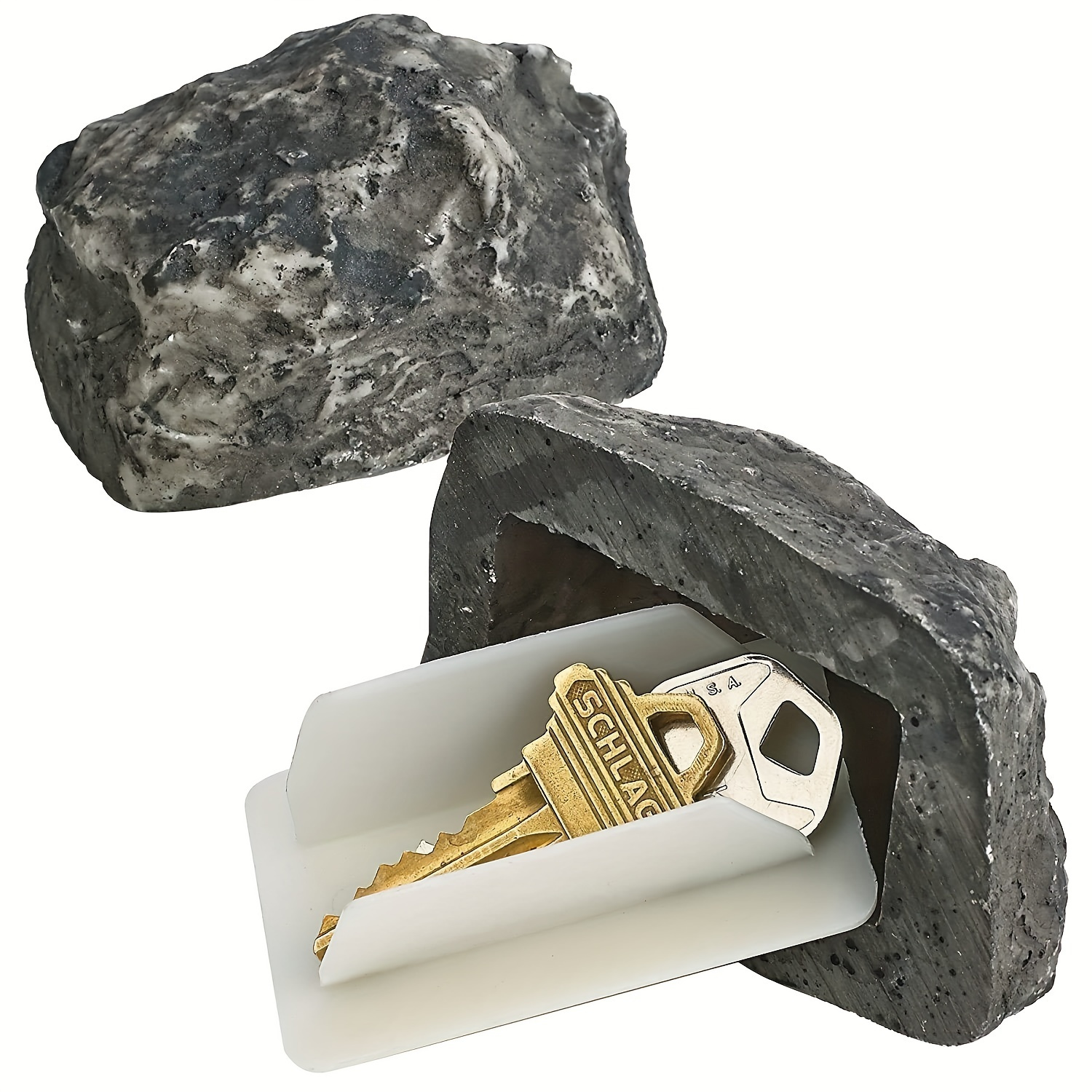 IWOWHERO Stone Key Box Outdoor Storage Box Outdoor Decoration Resin Crafts  Hidden Key Holder Hide a Key Rock House Key Hider Stone Key Savers