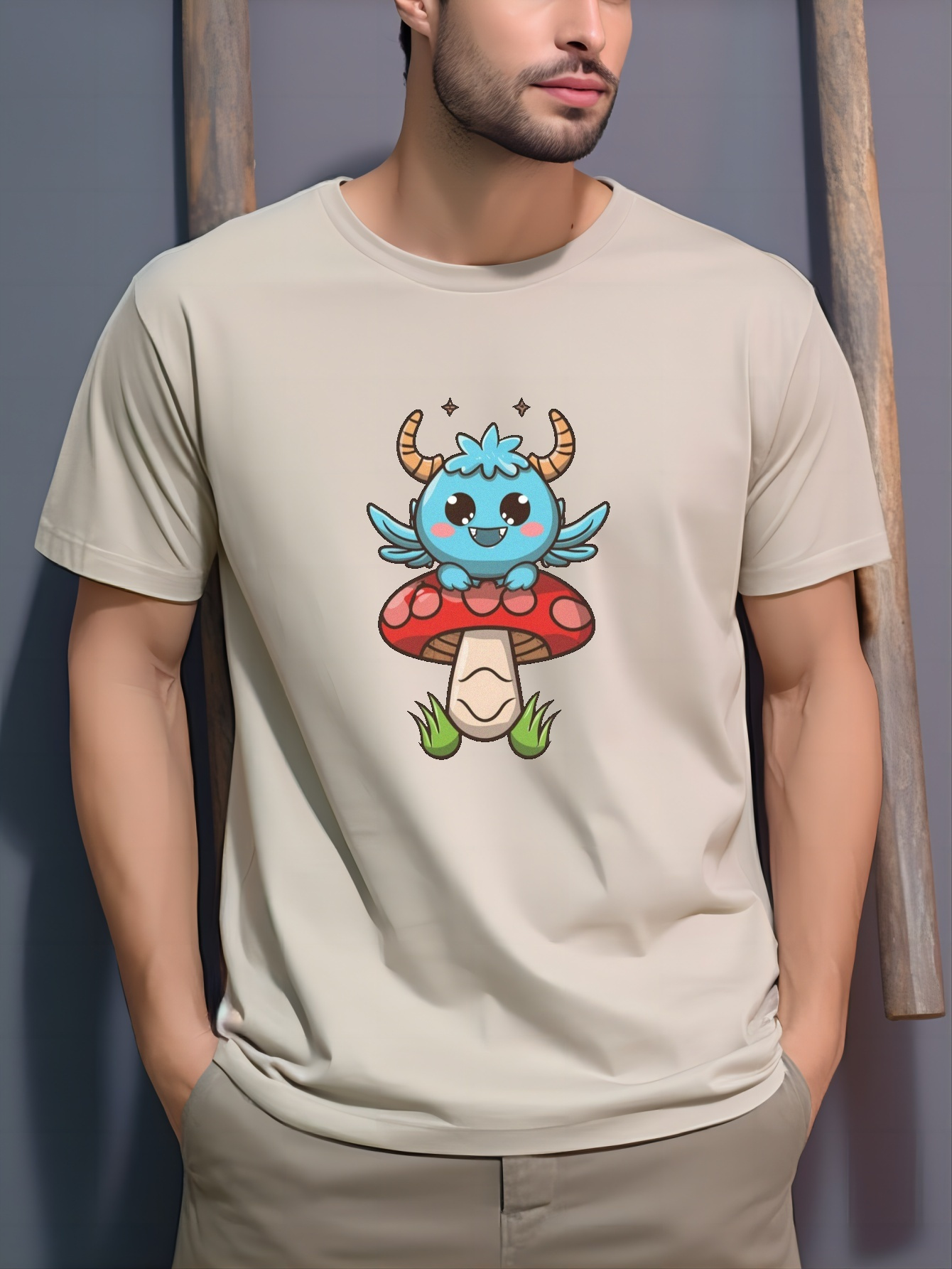 Estampa De Monstro Desenhos Animados Camiseta Masculina - Temu Portugal