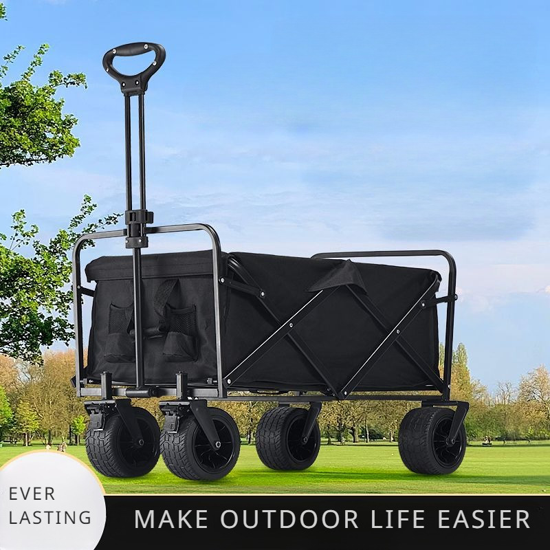 

Folding Trolley, Outdoor Camping Barbecue Trolley Wagon Cart