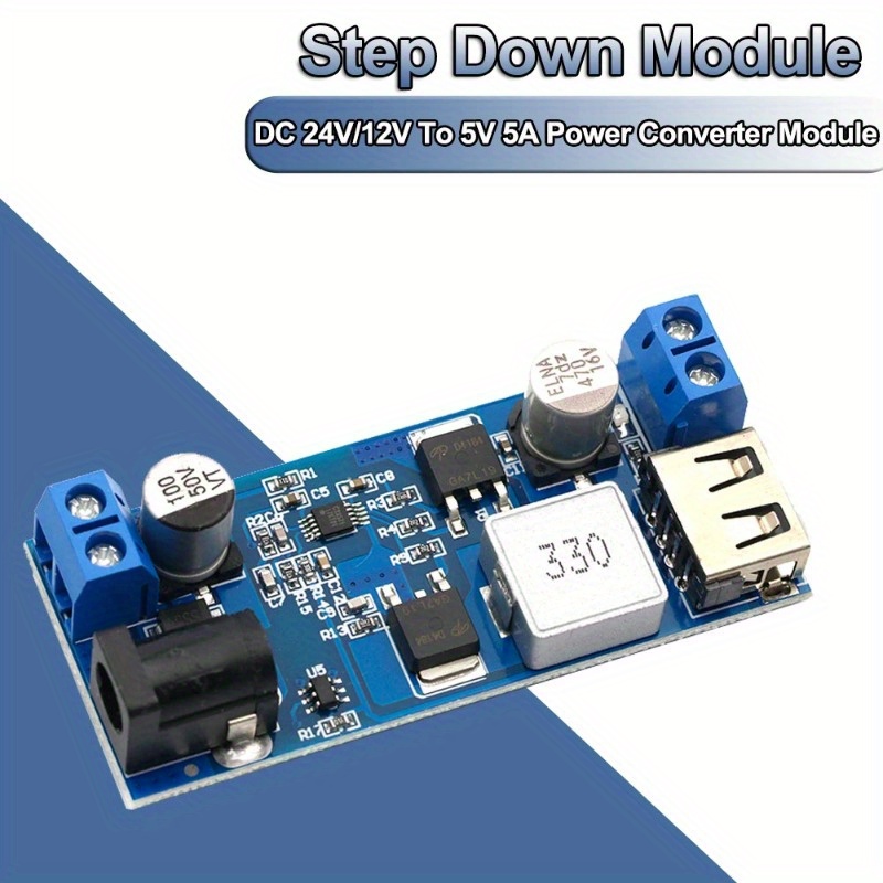 24V / 12V To 5V 5A Power Module DC-DC Step-Down Power Supply Converter
