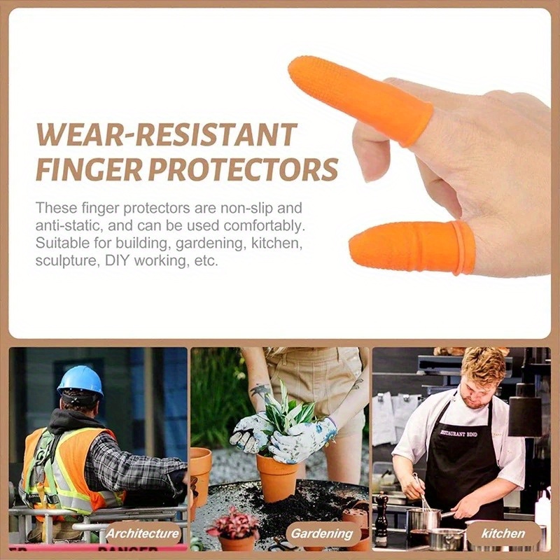 100Pcs Reusable Fingertips Finger Cover Natural Rubber Gloves Non-slip  Latex Finger Cots Protector Gloves Disposable Nail Tools