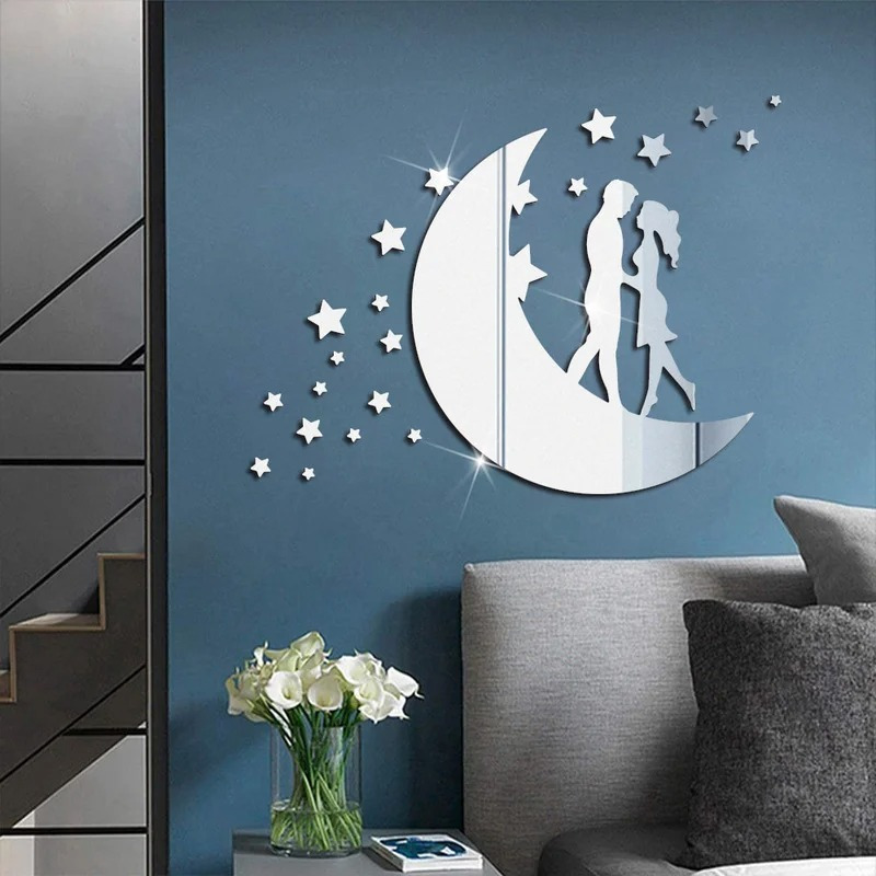 1set Coppia Di Adesivi Specchio Acrilico Star Moon, Adesivo Da Parete Specchio  Per San , Adesivo Specchio Autoadesivo Creativo Per Corridoio, Soggiorno,  Camera Da Letto, Bagno, Decorazioni Per La Casa - Temu Italy