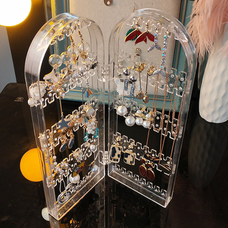 Transparent Acrylic Wall-mounted Earring Display Stand, Jewelry