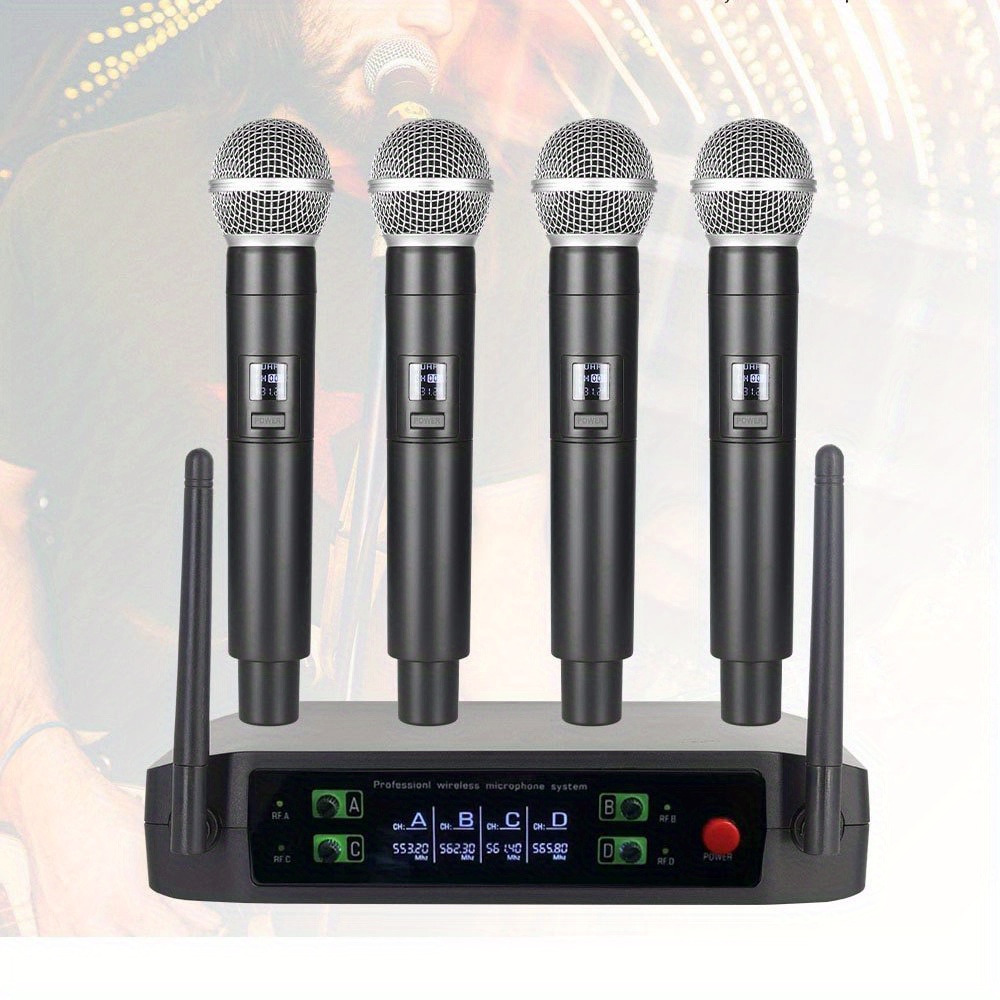 Microfono Wireless Professionale Microfono Portatile A Doppio Canale  Ricevitore Wireless UHF Metallo Opaco Universale Adatto Per KTV Home  Karaoke Stage Performance - Temu Italy
