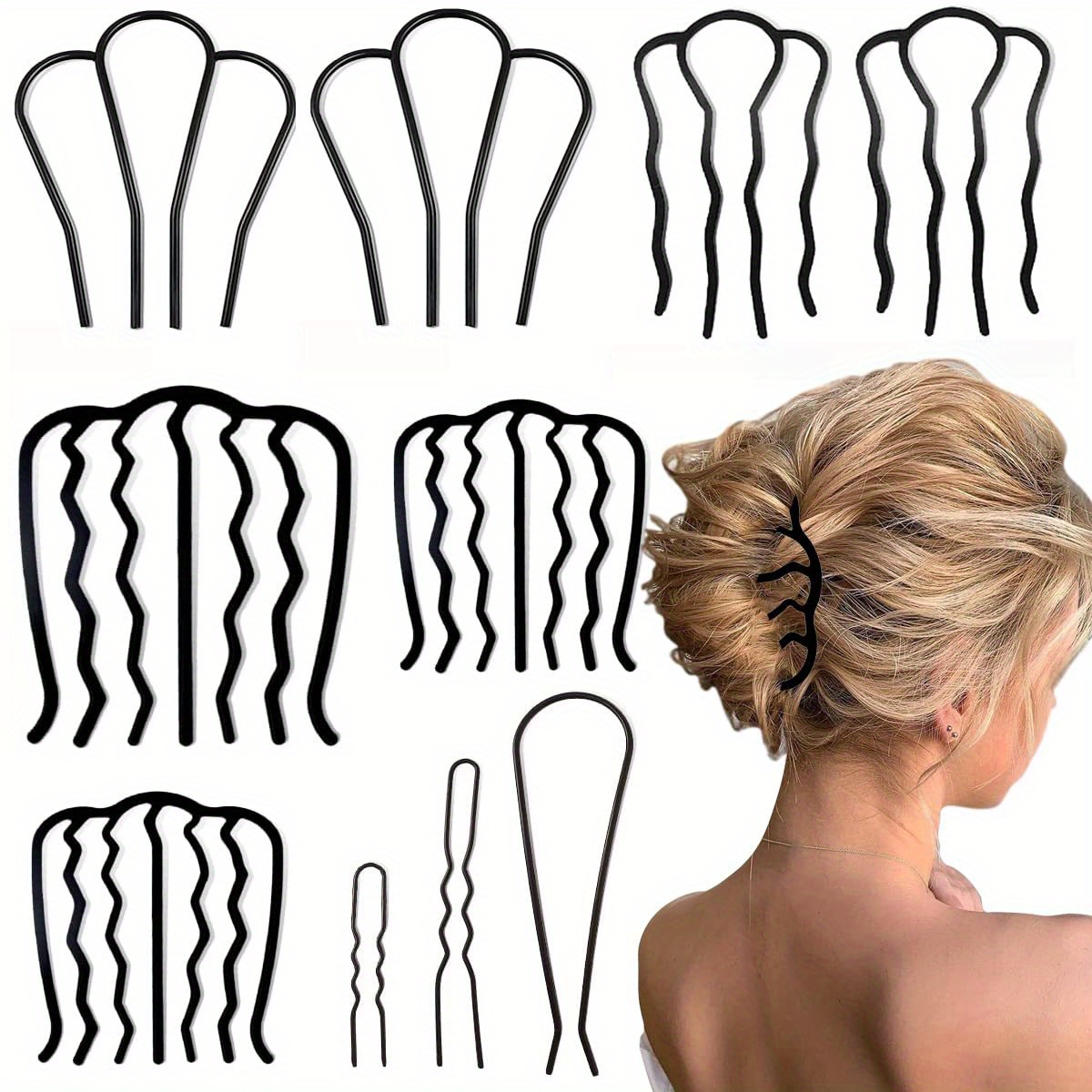 

10pcs/set Hair Side Combs Twist Hair Clip Non Slip Clips Buns Makers Hairdressing Accessories For All Type Of Hair