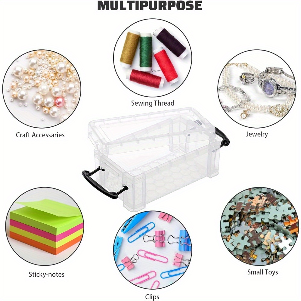 Small Clear Plastic Storage Box Lid Mini Sewing Box - Temu