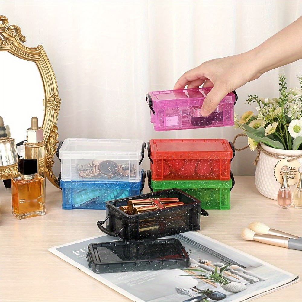 Portable Small Clear Boxes Transparent will get 24 packs Makeup Organizer  Square Pin Case Containers with Lids for Cosmetics Crafts Hardware 