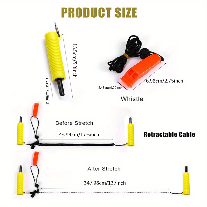 1pc Retractable Ice Pick With Whistle, Flexible Fishing Safety Pick,  Portable Emergency Gear For Skating Sled Walking On Ice Protection