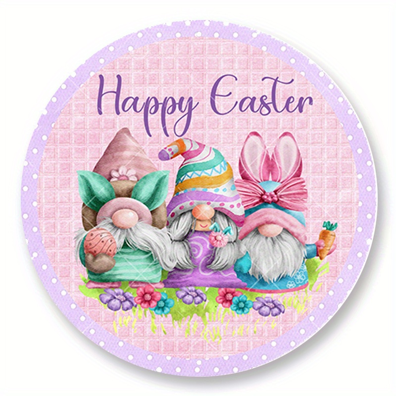 

1pc 8x8inch Aluminum Metal Sign Happy Easter Wreath Sign, Signs For Wreaths, Metal Wreath Signs, Easter Home Decor, Door Hanging, Sign Creations