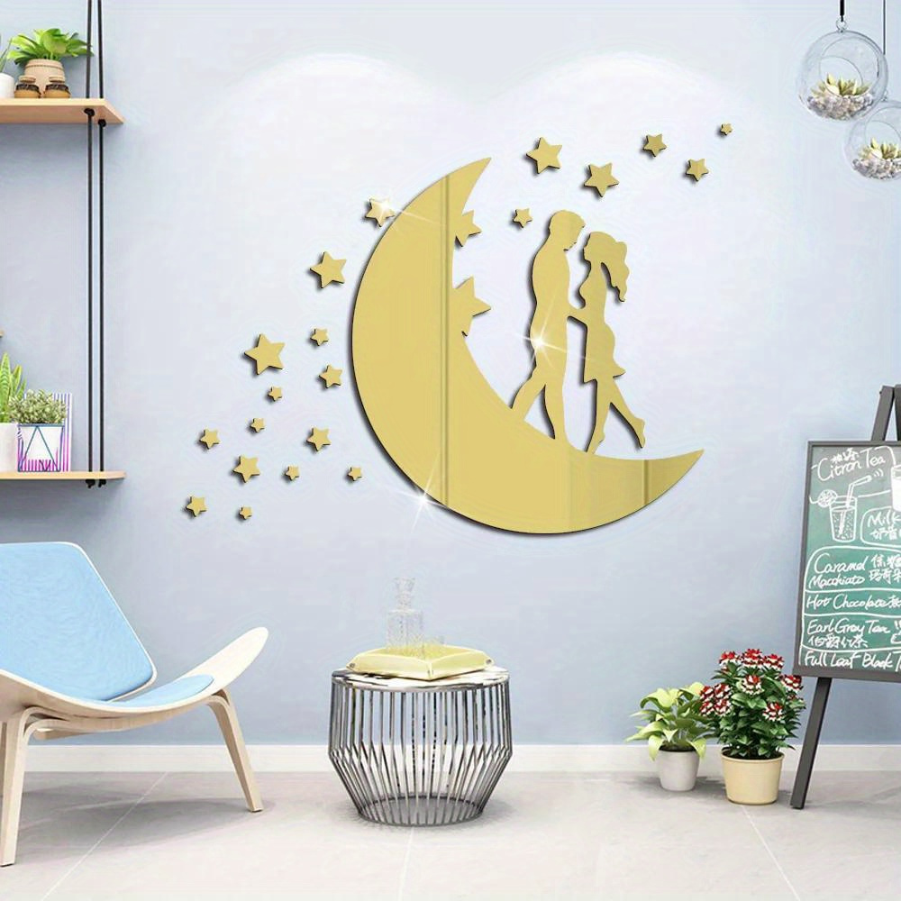 1set Coppia Di Adesivi Specchio Acrilico Star Moon, Adesivo Da Parete Specchio  Per San , Adesivo Specchio Autoadesivo Creativo Per Corridoio, Soggiorno,  Camera Da Letto, Bagno, Decorazioni Per La Casa - Temu Italy