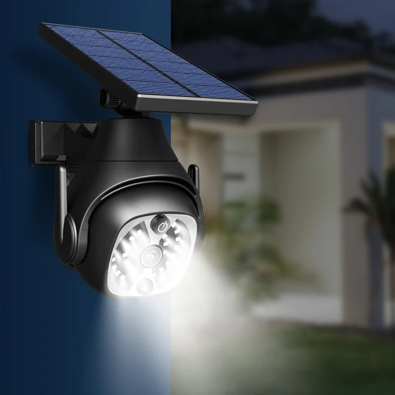 Othmro Cámara de seguridad falsa Cámara falsa de plástico CCTV Sistema de  vigilancia con energía solar para el hogar al aire libre interior protege