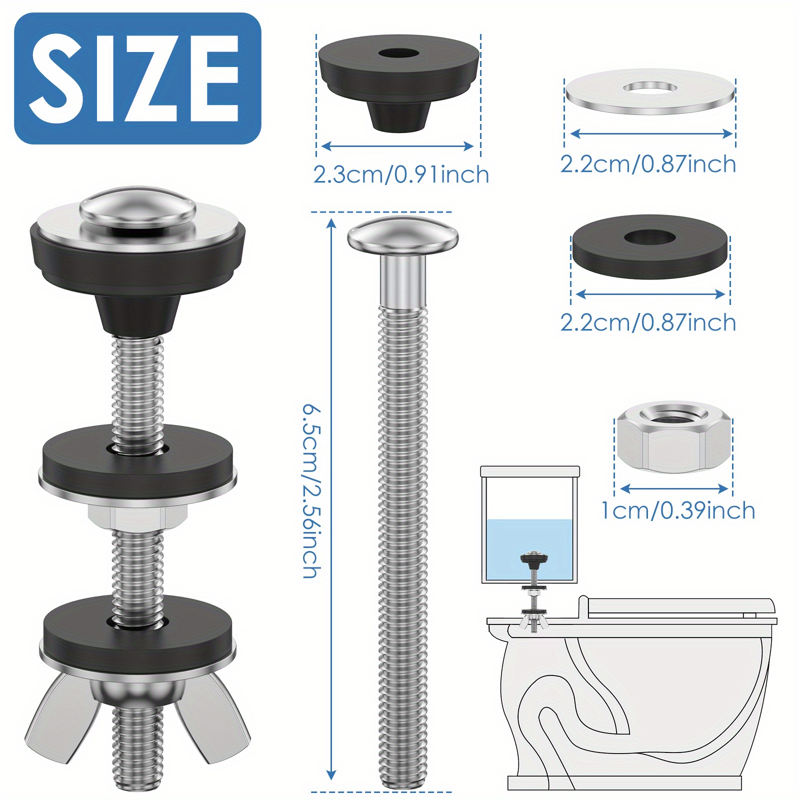 Bolt Kit 304 Stainless Steel Flush Toilet Water Tank Bolt - Temu