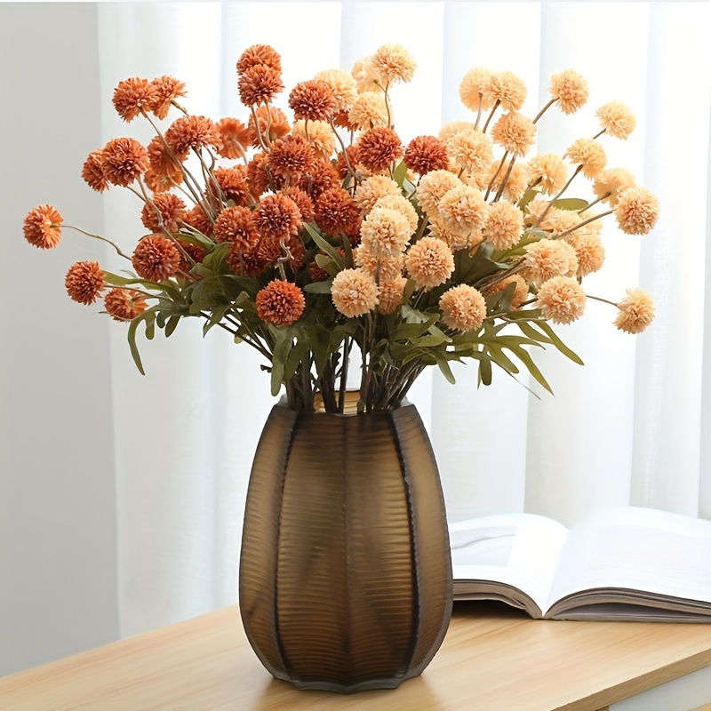 6pcs Artificial Flowers Dandelion Prickly Flower Ball Branch With
