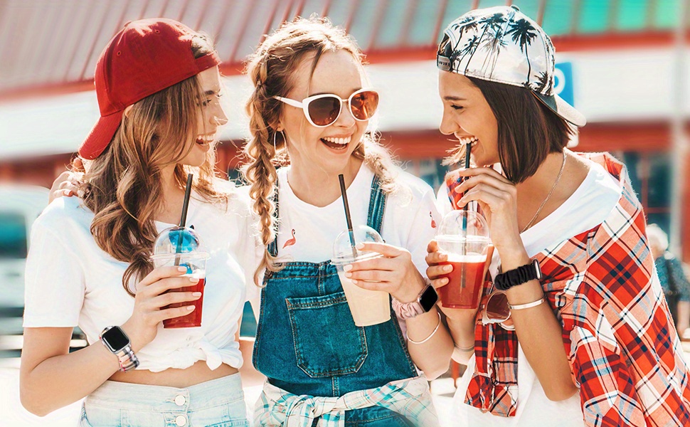 Scrunchie Band for Apple Watch - Cute Printed Elastic Solo Loop Band in Beige, Pink, Green, White, and Brown, Compatible with Series 8, 7, 6, 5, 4, 3, 2, 1 SE, Available in Sizes 38mm, 40mm, 41mm, 42mm, 44mm, 45mm, Bracelet for Apple Watch