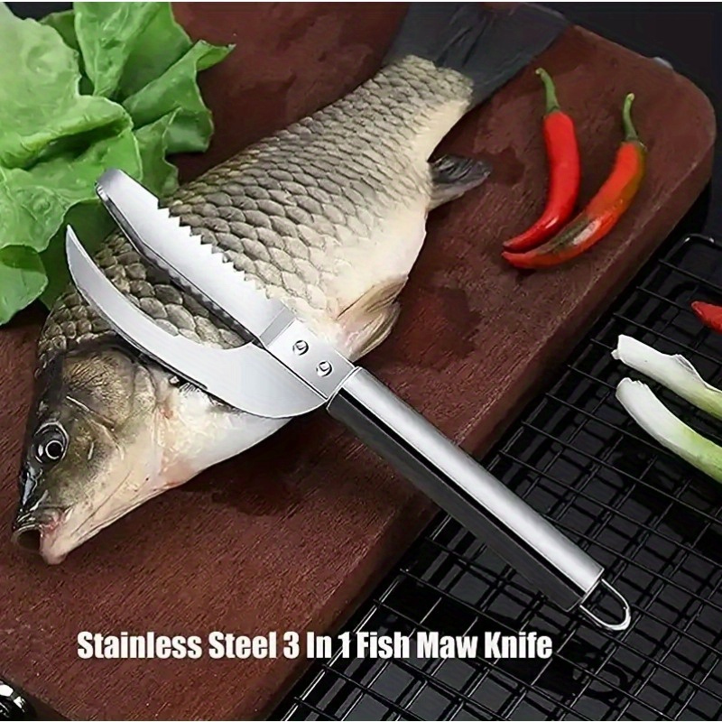 GHOST Small Fish Knife Set 4” Mini Deba + Small Fish Scaler Tool +