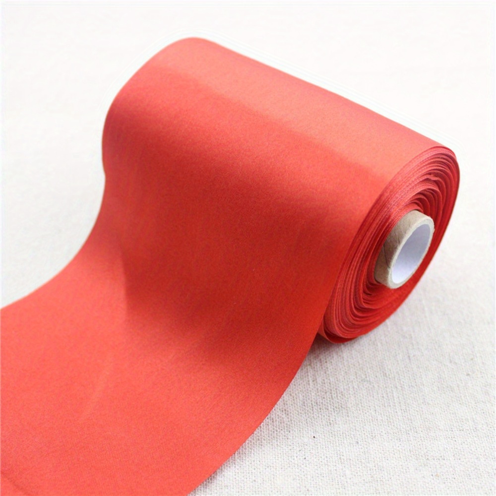4 Inch X 22 Yards Wide Red Satin Ribbon - Solid Fabric Large Ribbon For Cutting  Ceremony Kit, Grand Opening, Chair Sash, Table Hair, Car Bows, Sewing