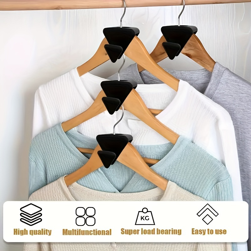 Black Plastic Clothes Hanger Connector Stackable Triangle - Temu