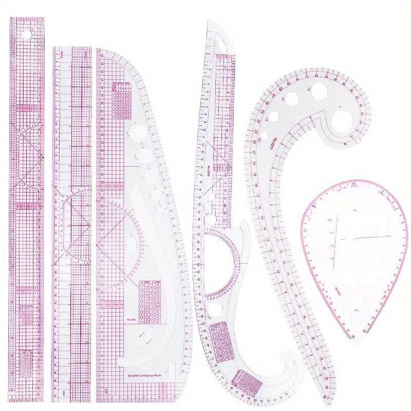 

6pcs Curve Ruler Soft Patchwork Ruler Measure Tailor Ruler Drawing Template Diy Sewing Accessories Tool Kit
