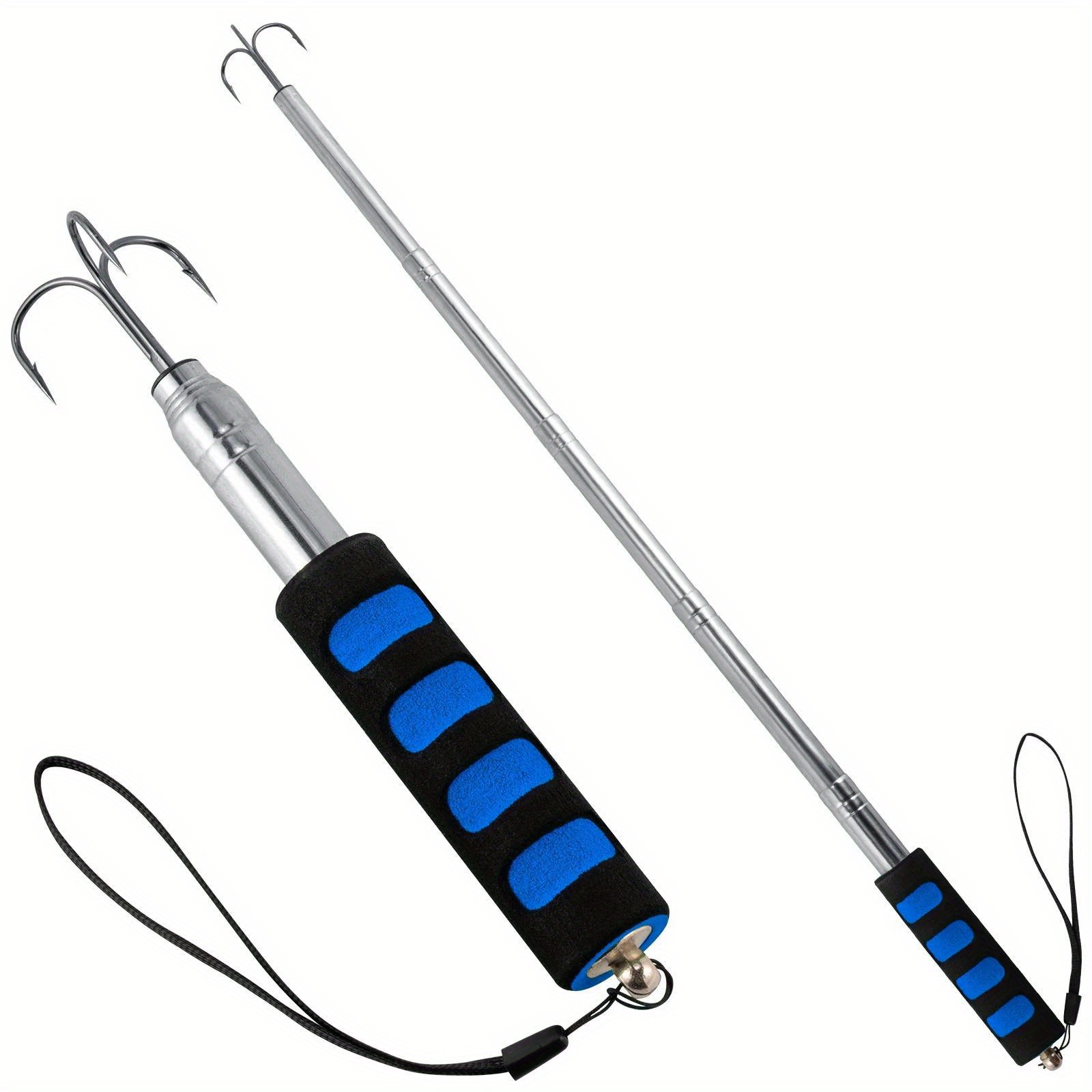 

1pc Telescopic Fishing Gaff, Stainless Steel Treble Hook, Telescoping Pole With Hook, Ice Fishing Gaff