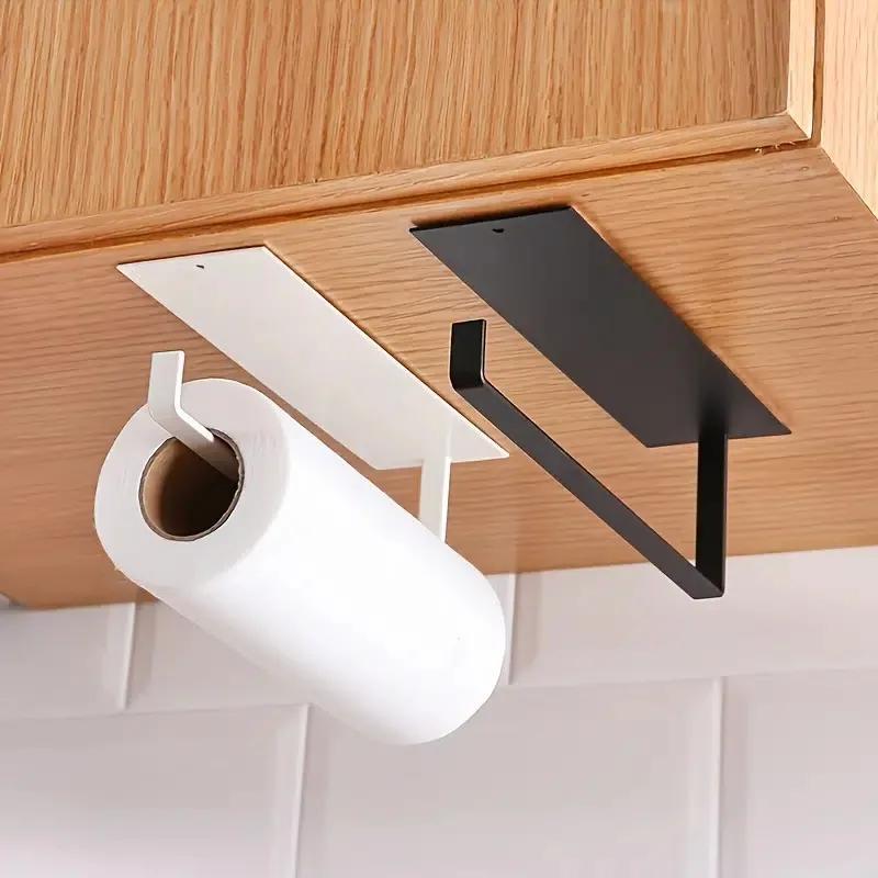 Single Adhesive No-drilling Paper Towel Holder, Kitchen Adhesive  No-drilling Cling Film Holder, Wall Mount Storage Organizer