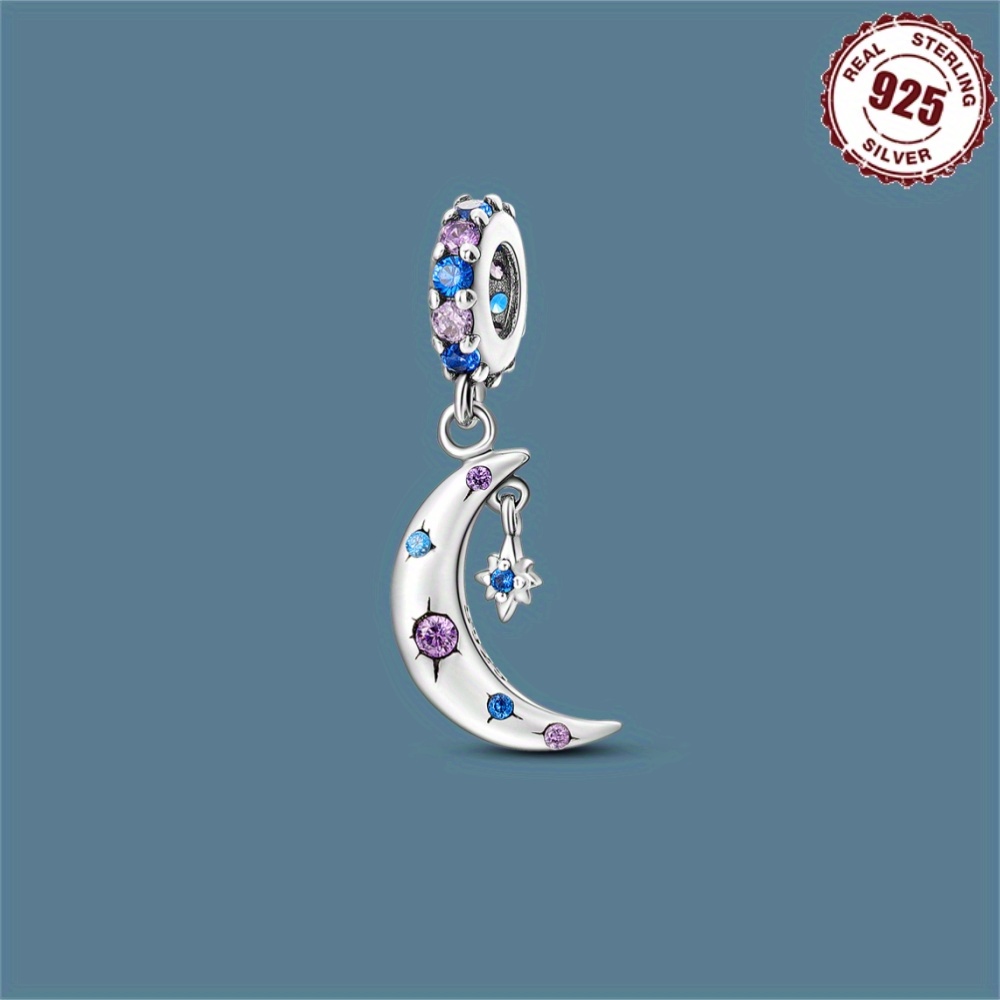 925 Sterling Silver Star Moon Cute Claw Charms Beads Pendant - Temu