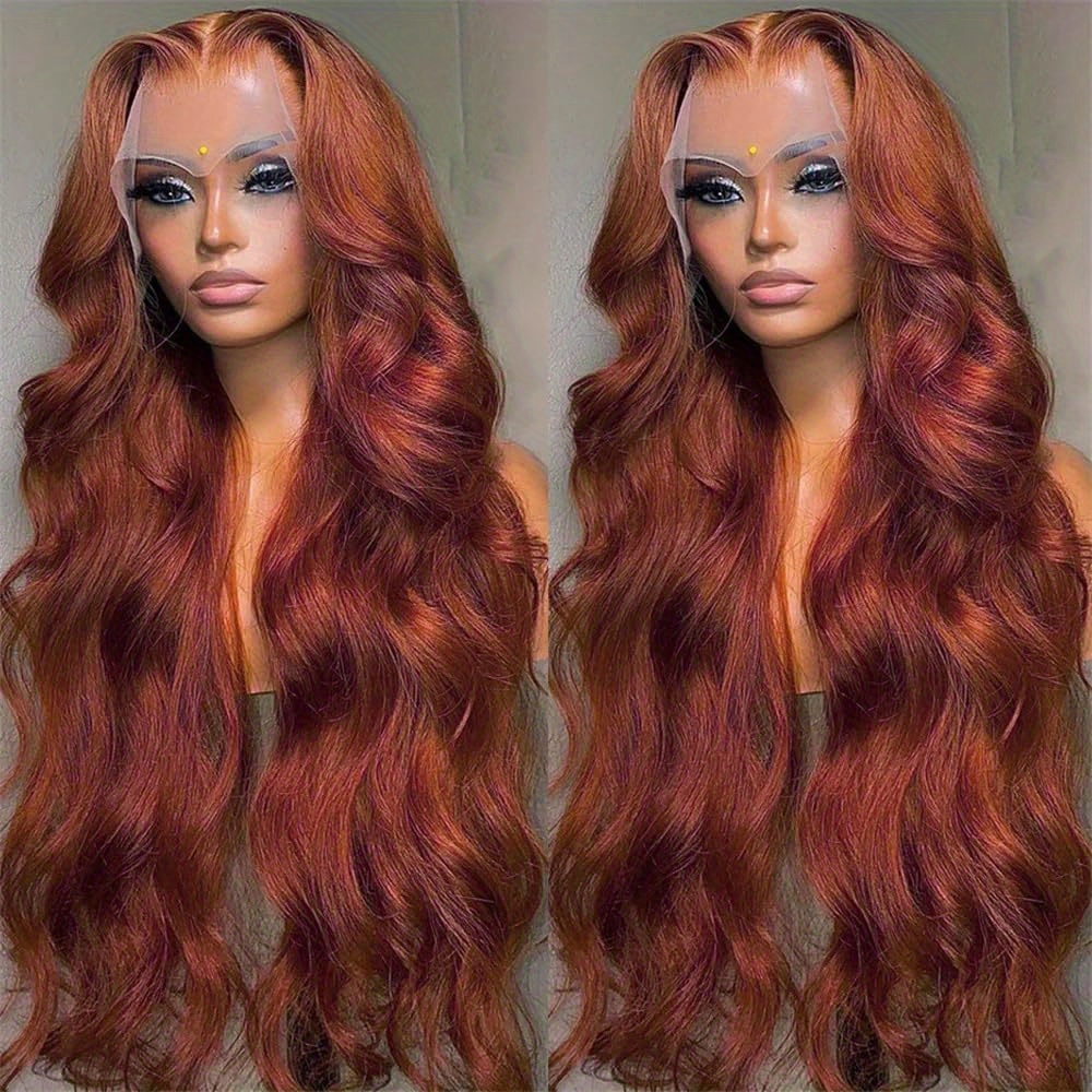 Reddish Brown Deep Wave Lace Front Wigs Human Hair 13x4 Hd - Temu