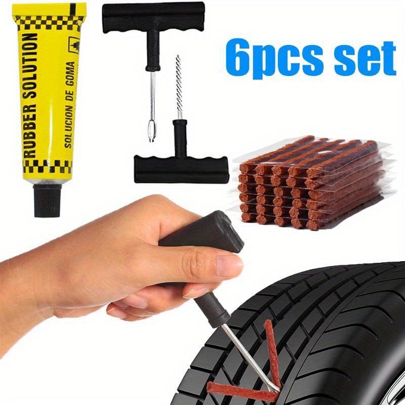 Kit d'outils de réparation de pneus de voiture avec bandes de